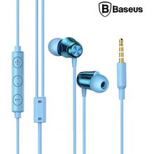 Baseus Encok H13 3.5 mm Auriculares Fone De Ouvido Jack Mikrofonlu Mavi Kulak İçi Kulaklık