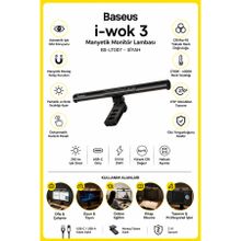Baseus i-Wok 3 Manyetik Monitör Lambası BS-LT007 Siyah | Asimetrik Göz Koruyucu Ekran Işığı | USB-C | 270° Ayarlanabilir | 2700K-6000K