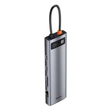 Baseus Metal Gleam 11’i 1 Arada Multifonksiyonal Type-C Hub Dock Station Gri Çoğaltıcı