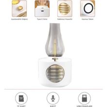 Başkenttekno Vintage Gaz Lambası Taşınabilir Bluetooth Speaker Ayarlanabilir Işıklı USB Şarjlı - Beyaz