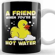 Baskı Dükkanı A Friend When Youre In Hot Water Cute Baby Duck Kupa