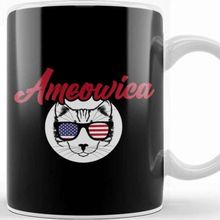 Baskı Dükkanı Ameowica Funny Cat American Meow Kitty Cute Kitten Kupa