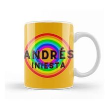 Baskı Dükkanı Andrés Iniesta Vintage Retro Rainbow Style Kupa Bardak