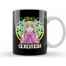 Baskı Dükkanı Anime Japanese Girl Manga Excited Face Cute Otaku Kupa