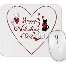 Baskı Dükkanı Ask Kediler Happy Valentines Cats Mouse Pad