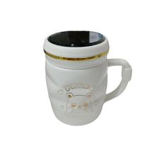 Baskı Dükkanı Ayna Kapaklı Panda Desenli Porselen Kupa
