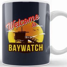 Baskı Dükkanı Baywatch Lifeguard Tower Sunset Kupa