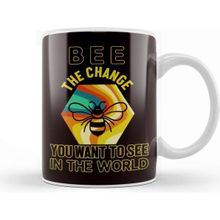 Baskı Dükkanı Be Change You Want to See in the World Honey Bee Insect Kupa