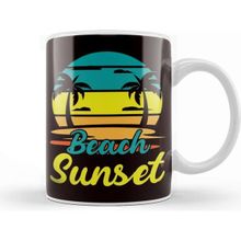 Baskı Dükkanı Beach Sunset Sun Sunrise Island Vacation Tanning Sunbathing Kupa