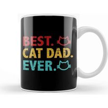 Baskı Dükkanı Best Cat Dad Ever Funny Cat Daddy Father Day Vintage 01 Kupa