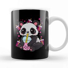 Baskı Dükkanı Boba Bubble Tea Panda Drinking Boba Kupa