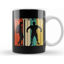 Baskı Dükkanı Bodybuilding Silhouette Retro Design Kupa