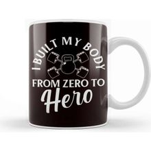 Baskı Dükkanı Built Body From Zero To Hero Fitness Workout Training Gym Kupa