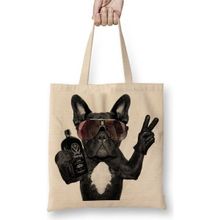 Baskı Dükkanı Bulldog Hangover Pug Köpek Bez Kadın Günlük Çanta