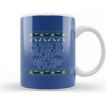 Baskı Dükkanı Candy Food Groups Elf Quote Christmas Knit Kupa