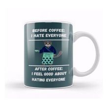 Baskı Dükkanı Cat Funny Coffee Drinks Lover Gift Quote Ninja Vintage Retro Rainbow Style Kupa Bardak