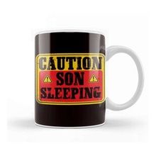 Baskı Dükkanı Caution Son Sleeping Family Baby Newborn Children Brother Kupa Bardak