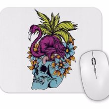 Baskı Dükkanı Caveira Tropical Flamingo Skull Mouse Pad