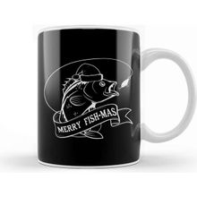 Baskı Dükkanı Christmas Merry Fishmas Kupa Bardak