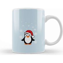 Baskı Dükkanı Christmas Penguin Cute Santa Hat Kupa Bardak