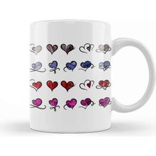 Baskı Dükkanı Chrome Hearts Holographic Metallic Hearts Pattern Kupa Bardak