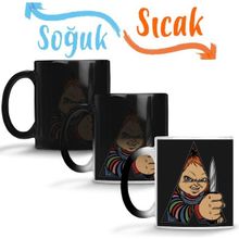 Baskı Dükkanı Chucky a Doll Work Orange Sihirli Porselen Kupa