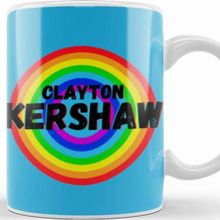 Baskı Dükkanı Clayton Kershaw Carton Art Baseball Lovers Gifts Vintage Retro Rainbow Kupa