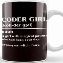 Baskı Dükkanı Coder Girl Definition Coding Programmer Developer Software Kupa
