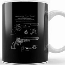 Baskı Dükkanı Colt Revolver 1850 Patent Blueprint Kupa