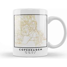 Baskı Dükkanı Copenhagen Denmark City Street Map Art Kupa Bardak