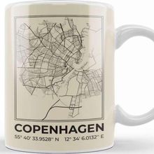 Baskı Dükkanı Copenhagen Minimalist Map Kupa Bardak