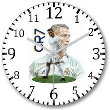 Baskı Dükkanı Cristiano Ronaldo CR7 Bombeli Gerçek Cam Duvar Saati