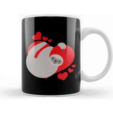 Baskı Dükkanı Cute & Adorable Valentines Day Sloth Hugging Heart Kupa Bardak