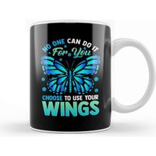 Baskı Dükkanı Cute Choose To Use Your Wings Butterfly Motivation Kupa