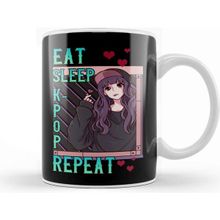 Baskı Dükkanı Cute Eat Sleep K Pop Repeat Korean Music Kpop Girl Kupa