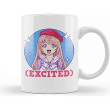 Baskı Dükkanı Cute Excited Anime Girl Funny Excited Face Kupa