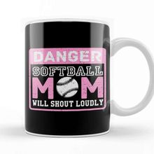 Baskı Dükkanı Cute & Funny Danger Softball Mom Will Shout Loudly Kupa Bardak