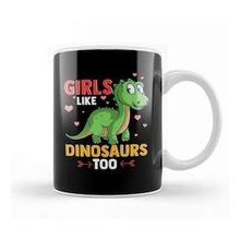Baskı Dükkanı Cute & Funny Girls Like Dinosaurs Too Paleontology Kupa Bardak