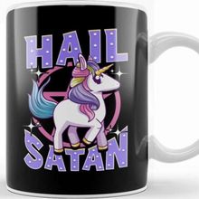 Baskı Dükkanı Cute Funny Hail Satan Unicorn Satanic Metal Pun Kupa