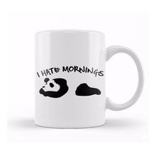 Baskı Dükkanı Cute & Funny I Hate Mornings Lazy Panda Sleepy Kupa Bardak