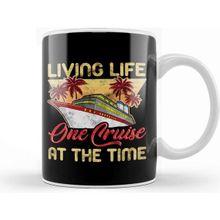 Baskı Dükkanı Cute Funny Living Life One Cruise At A Time Avid Cruiser Kupa