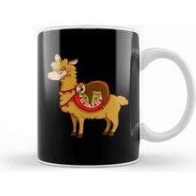 Baskı Dükkanı Cute Funny Sloth Riding Llama Animal Friends Kupa