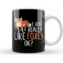 Baskı Dükkanı Cute I Just Really Like Foxes Ok Funny Fox Kupa