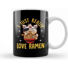 Baskı Dükkanı Cute I Just Really Love Ramen Kawaii Anime Cat Kupa