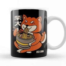 Baskı Dükkanı Cute Kawaii Ramen Shiba Inu Dog Japanese Anime Cartoon Beyaz 330 ml Porselen Kupa