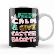 Baskı Dükkanı Cute Keep Calm & Give Easter Baskets Easter Bunny Beyaz 330 ml Porselen Kupa Bardak