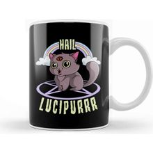 Baskı Dükkanı Cute Satanic Hail Lucipurr Rainbow Kitty Goth Kupa