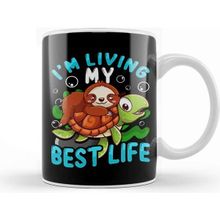 Baskı Dükkanı Cute Sloth Turtle Im Living My Best Life Animal Kupa