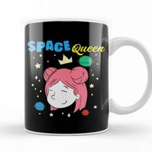 Baskı Dükkanı Cute Space Queen Exploring Outer Space Astronaut Kupa Bardak