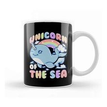 Baskı Dükkanı Cute Unicorn of the Sea Narwhal Rainbow Kupa Bardak